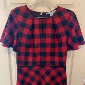 Draper James plaid fit & flare dress Sz 8